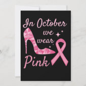 In October We Wear Pink Breast Cancer Awareness Save The Date (Vorderseite)