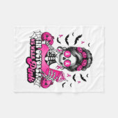 In October We Wear Pink Breast Cancer Skeleton Hal Fleecedecke (Vorderseite (Horizontal))