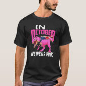 In October We Wear Pink Rex Mom American Flag Wome T-Shirt (Vorderseite)
