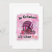 In October We Wear Pink Volleyball Breast Cancer A Dankeskarte (Vorne/Hinten)