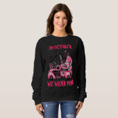 In October We Wear Pink Witch Truck Ribbon Pumpkin Sweatshirt (Vorne ganz)