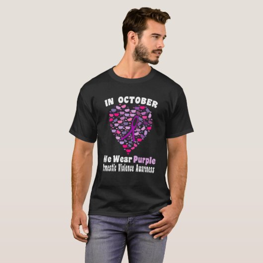 In October We Wear Purple Domestic Violence Awaren T-Shirt (Vorne ganz)