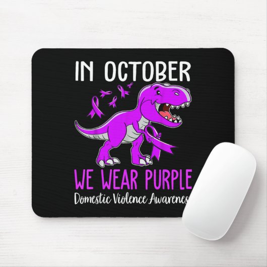 In October We Wear Purple Domestic Violence Ghosit Mousepad (Mit Mouse)
