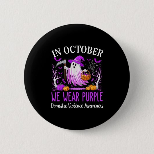 In October We Wear Purple Domestic Violence Ghost Button (Vorderseite)