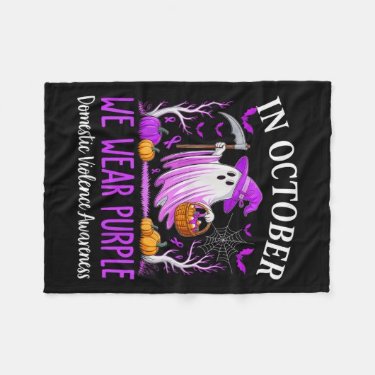 In October We Wear Purple Domestic Violence Ghost Fleecedecke (Vorderseite (Horizontal))