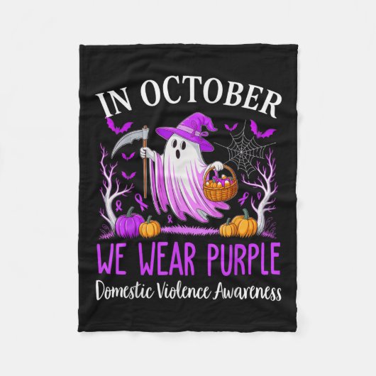 In October We Wear Purple Domestic Violence Ghost Fleecedecke (Vorderseite)