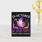 In October We Wear Purple Domestic Violence Ghost Karte (Gelbe Blume)
