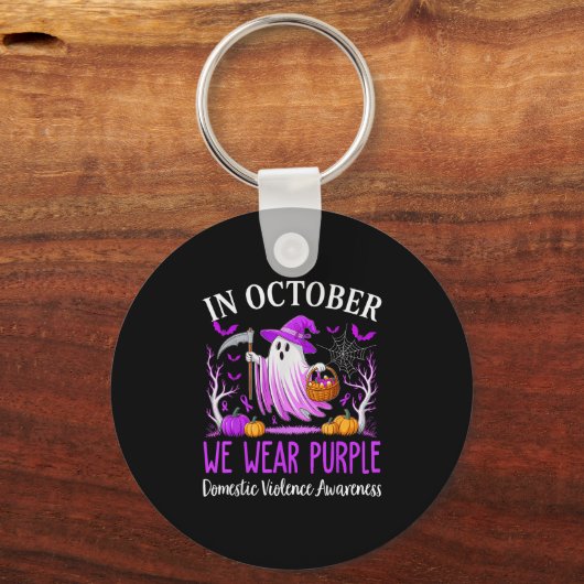 In October We Wear Purple Domestic Violence Ghost  Schlüsselanhänger (Vorderseite)