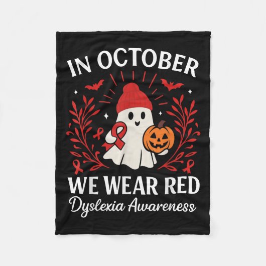 In October We Wear Red Dyslexia Awareness Hallowee Fleecedecke (Vorderseite)