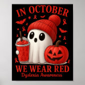 In October We Wear Red Dyslexia Awareness Hallowee Poster (Vorne)