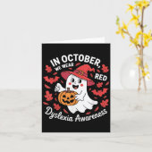 In October We Wear Red For Dyslexia Awareness Hall Karte (Gelbe Blume)