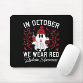 In October We Wear Red Ghost Teacher Dyslexia Awar Mousepad (Mit Mouse)