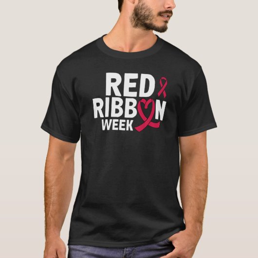 In October We Wear Red Ribbon Week Awareness 1 T-Shirt (Vorderseite)