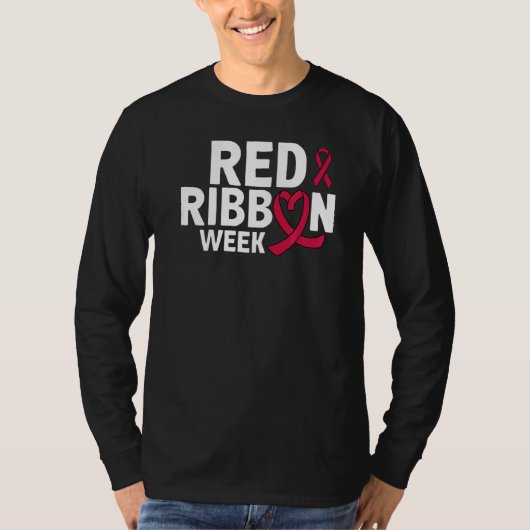 In October We Wear Red Ribbon Week Awareness 1 T-Shirt (Vorderseite)