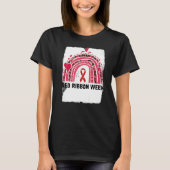 In October We Wear Red Ribbon Week Awareness T-Shirt (Vorderseite)