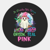 In October We Wear Teal Nk Halloween Metastatic Br Runder Aufkleber (Vorderseite)