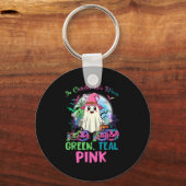 In October We Wear Teal Nk Halloween Metastatic Br Schlüsselanhänger (Vorderseite)