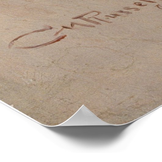 In ohne Knochen von Charles Marion Russell Poster (Ecke)