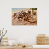 In ohne Knochen von Charles Marion Russell Poster (Küche)