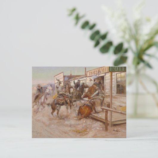 In ohne Knochen von Charles Marion Russell Postkarte (Stehend Vorderseite)