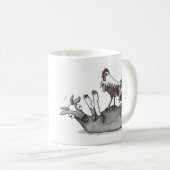 In Ohnmachte fallend Ziege und Huhn Kaffeetasse (VorderseiteRechts)