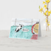 In Ohnmachte fallend Ziegen-Halloween-Karte Karte (Gelbe Blume)