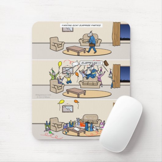 In Ohnmachte fallend Ziegen-Überraschungs-Partys Mousepad (Mit Mouse)