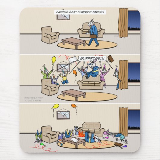 In Ohnmachte fallend Ziegen-Überraschungs-Partys Mousepad (Vorne)