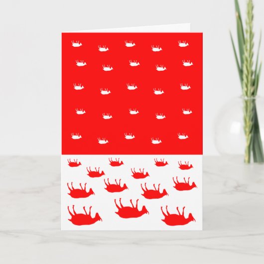 In Ohnmachte fallend Ziegen-Weihnachtskarte Feiertagskarte (Vorderseite)