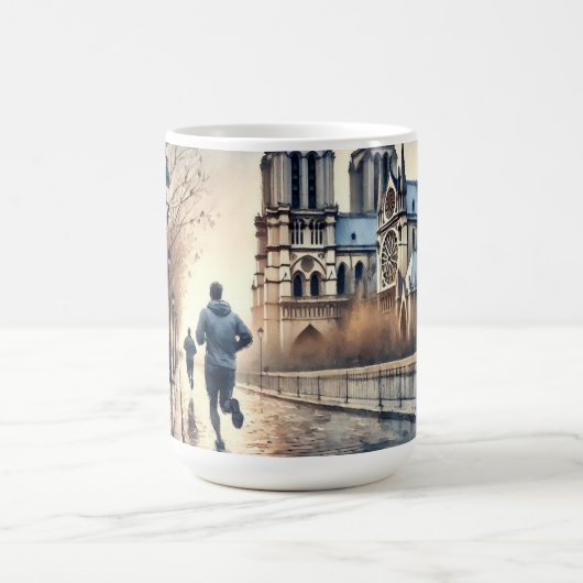In Paris - Frankreich - Aquarellmalerei Kaffeetasse (Mittel)