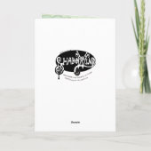 In Party Dragons zum Geburtstag verpackt Karte (Rückseite)