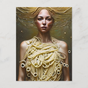 In Pasta gekleidet Postkarte