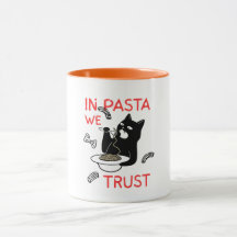 In Pasta We Trust – Lustiger Katzenliebhaber-Beche