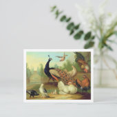 In Peacock, Doves, Chickens and a Jay in a Park Postkarte (Stehend Vorderseite)