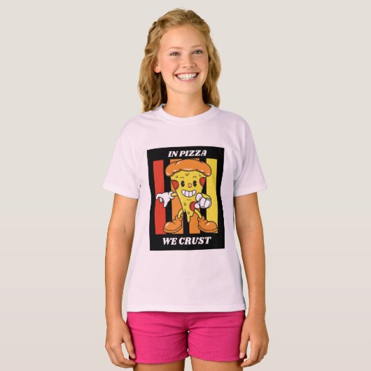 In Pizza krusten wir T-Shirt (Vorne ganz)