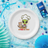 In Pizza We Trust Alien Chef Kunst Pappteller (Party)
