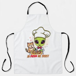 In Pizza We Trust Alien-Chef-Kunst Schürze