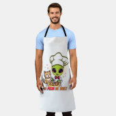 In Pizza We Trust Alien-Chef-Kunst Schürze (Getragen)