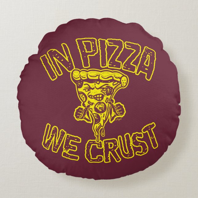 In Pizzas Crust Rundes Kissen (Vorderseite)