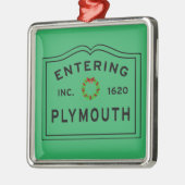 In Plymouth, MA Holiday Wreath Ornament Aus Metall (Links)