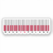 In Polen hergestellter Barcode-Flagge Aufkleber (Vorderseite)