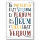 In Principio Erat Verbum Latin Bible Verse Aufkleber (Vorderseite)