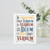 In Principio Erat Verbum Latin Bible Verse Postkarte (Stehend Vorderseite)