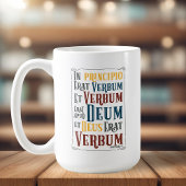 In Principio Erat Verbum Latin with English Kaffeetasse