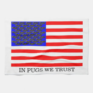 In Pugs We Trust Küchentuch