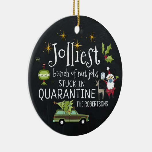 In Quarantäne stecken | Funny 2020 Keramik Ornament (Rechts)