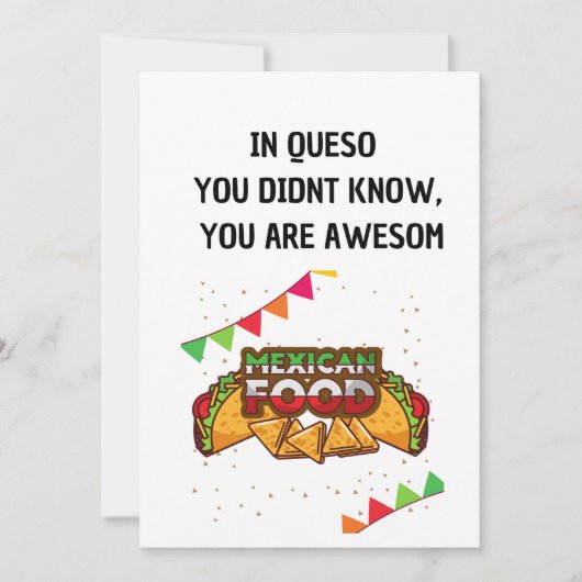 In Queso Funny Mexican Food Liebe Einladung (Vorderseite)