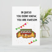 In Queso Funny Mexican Food Liebe Einladung (Stehend Vorderseite)