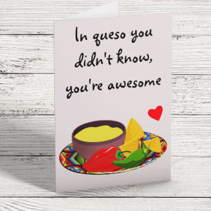 In Queso Funny Mexican Food Love Valentine's day Karte
