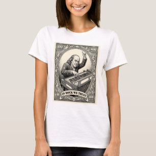 In Rock We Trust 100 Rocks Franklin Keyboarder T-Shirt